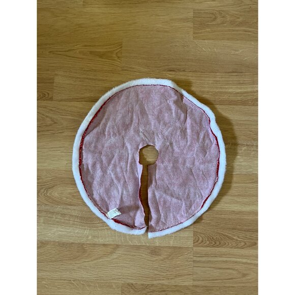 10 For $5 17" Christmas Skirt Metallic Red White Faux Fur Trim Holiday Decor - Picture 2 of 4